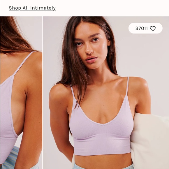 Free People Ali Low-Back Seamless Bra, Xs/Small, in ivory. - Picture 6 of 16